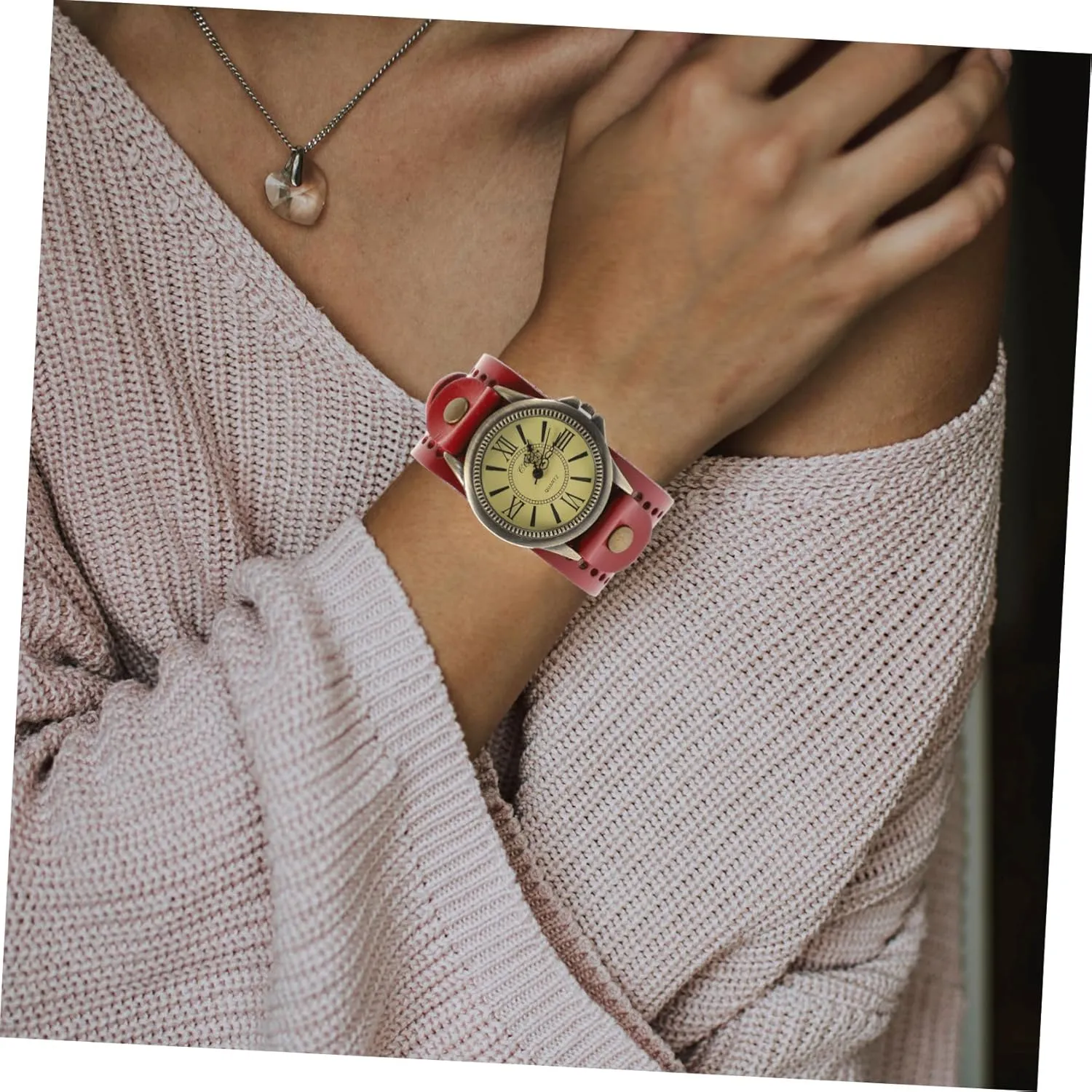 Cowhide Band Stylish Casual Quartz Present for Gatuida dearth homeotherm fight scope delirium Vintage Roman Numeral Wristwatch for Women Genuine 
