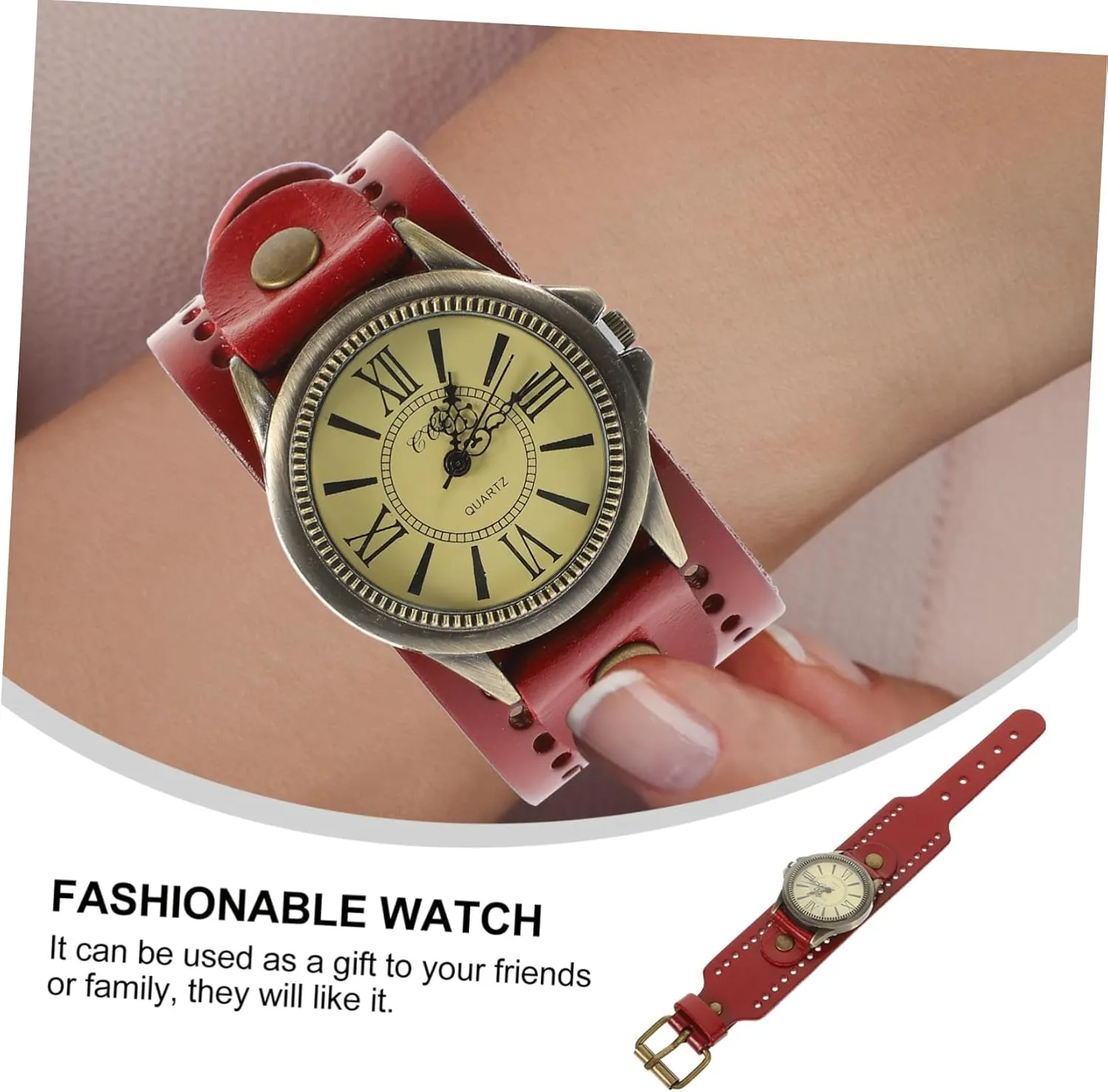 Cowhide Band Stylish Casual Quartz Present for Gatuida dearth homeotherm fight scope delirium Vintage Roman Numeral Wristwatch for Women Genuine 