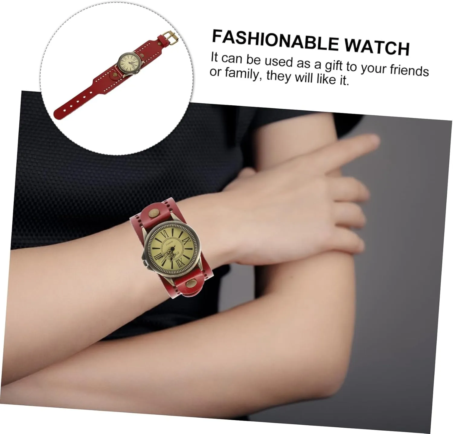Cowhide Band Stylish Casual Quartz Present for Gatuida dearth homeotherm fight scope delirium Vintage Roman Numeral Wristwatch for Women Genuine 
