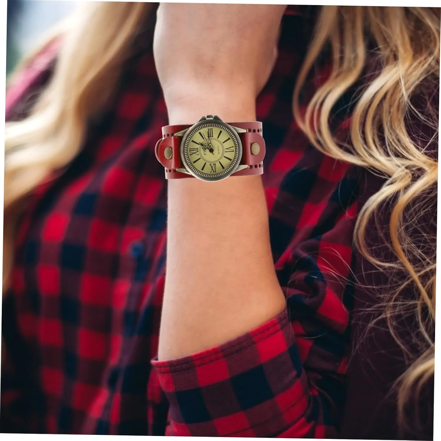 Cowhide Band Stylish Casual Quartz Present for Gatuida dearth homeotherm fight scope delirium Vintage Roman Numeral Wristwatch for Women Genuine 