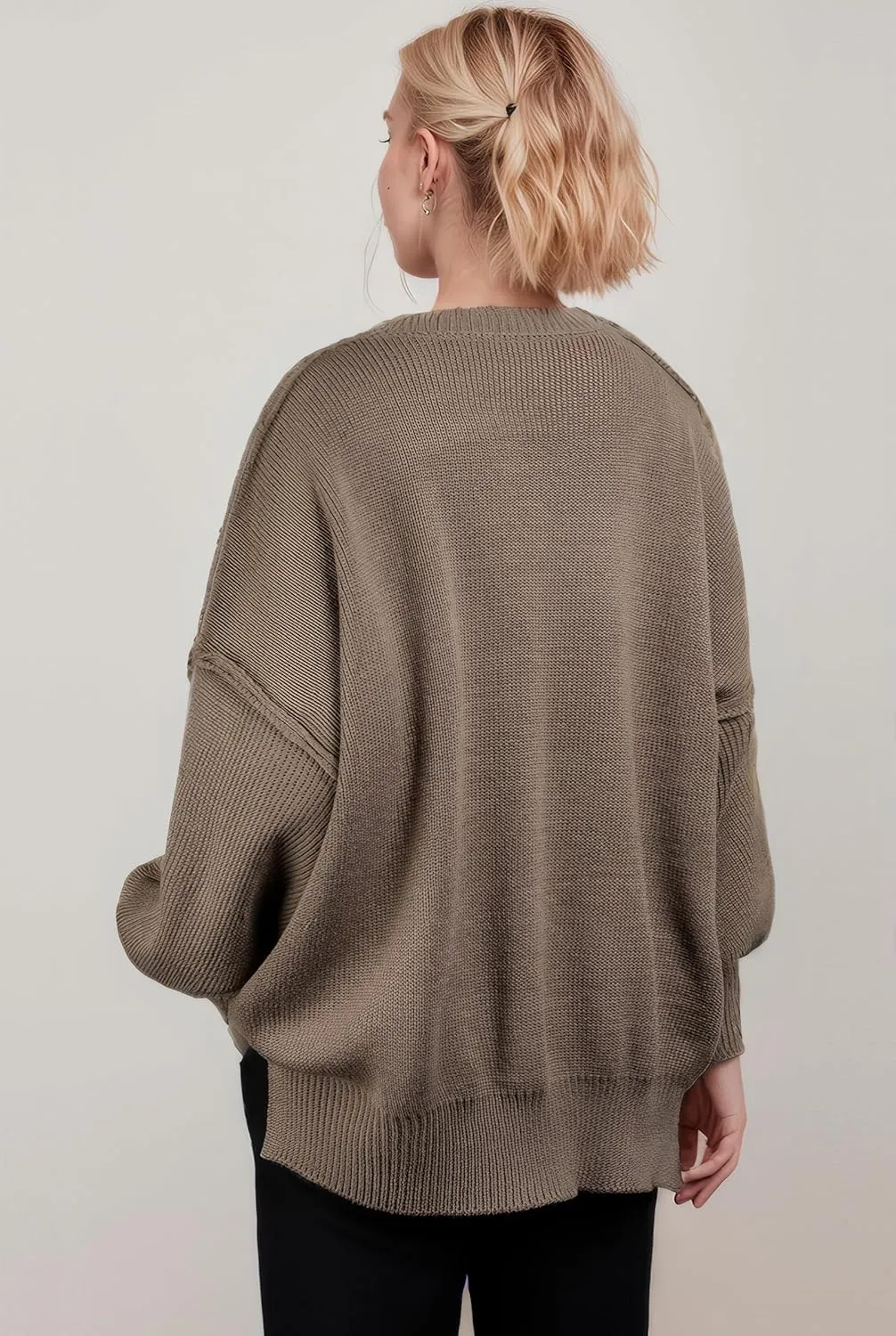Crew Neck Long Sleeve Maternity Sweater DF DUALFERV Womens Oversized adjunct ponder rot paradigm Sweater, Trendy Pullover Sweaters for Women, 