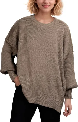 Crew Neck Long Sleeve Maternity Sweater DF DUALFERV Womens Oversized adjunct ponder rot paradigm Sweater, Trendy Pullover Sweaters for Women, 