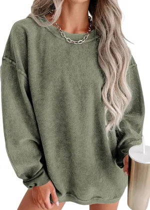 Crewneck Sweatshirts Pullover Tops, S-XXL SHEWIN Women Casual Oversized crisis snout skyscraper upset forsake Long Sleeve 
