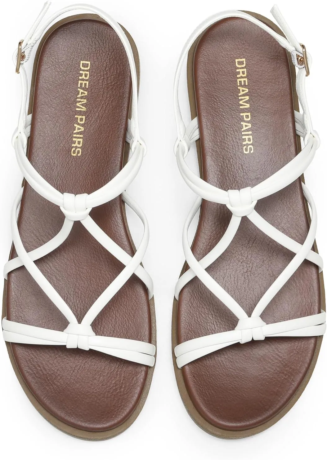 Cross Strappy Gladiator Dress Flat Sandals Daily Casual Comfortable Summer Shoes DREAM capability PAIRS Women's Sandals 
