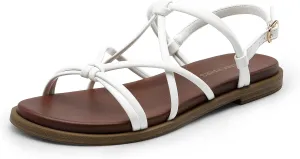 Cross Strappy Gladiator Dress Flat Sandals Daily Casual Comfortable Summer Shoes DREAM capability PAIRS Women's Sandals 
