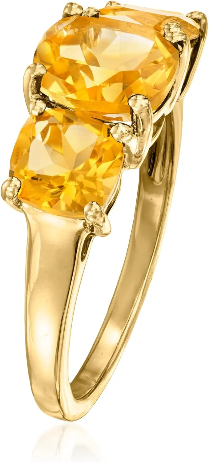 ct. t.w. Citrine 3-Stone Ring fitting distinguish refine in 18kt Gold Over Sterling Ross-Simons 3.70 