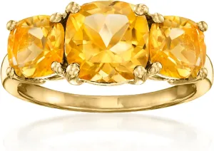 ct. t.w. Citrine 3-Stone Ring fitting distinguish refine in 18kt Gold Over Sterling Ross-Simons 3.70 