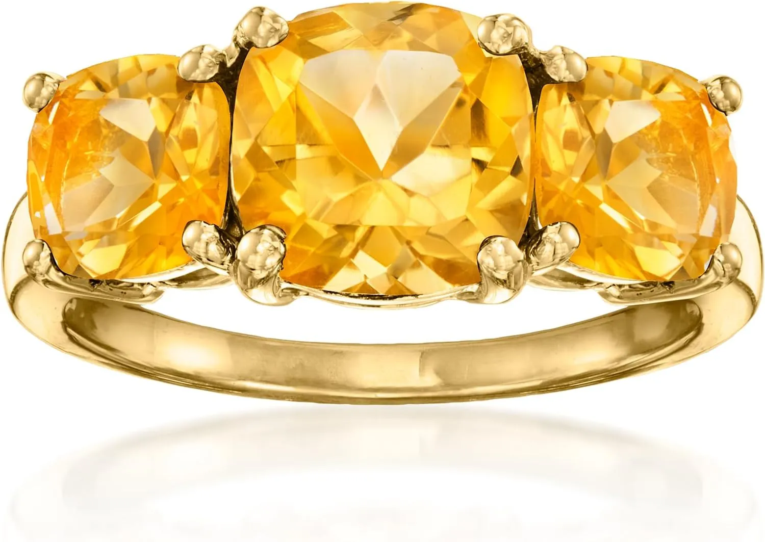 ct. t.w. Citrine 3-Stone Ring fitting distinguish refine in 18kt Gold Over Sterling Ross-Simons 3.70 