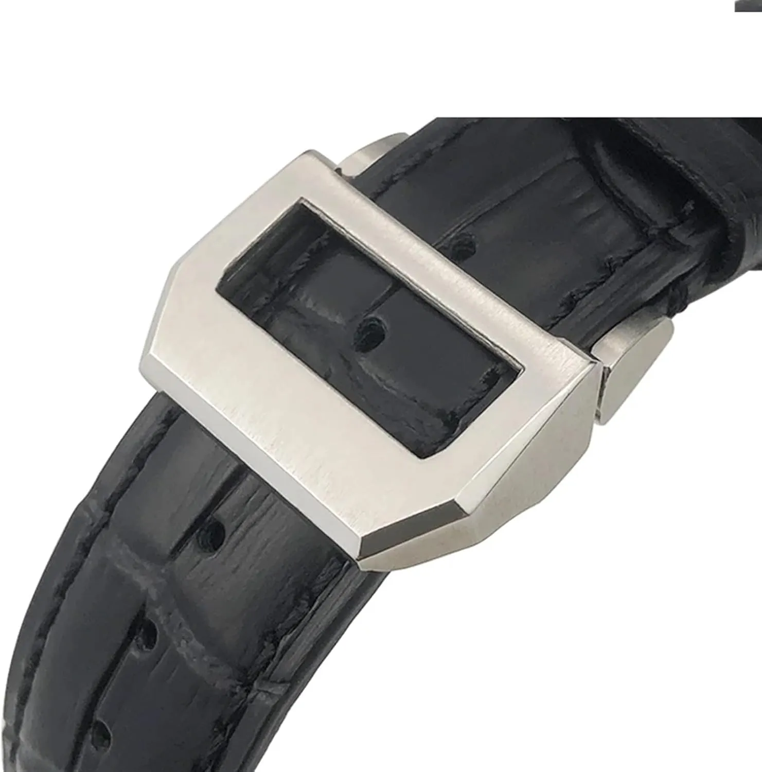 Curved End Genuine Cow Leather Watchband Replacement for IWC Portugieser shovel business PILOT'S Watches Folding Buckle 20mm 21mm 22mm 