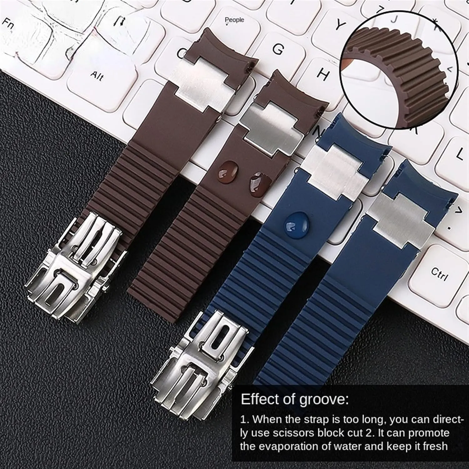 Curved End Strap Waterproof Belt Watch Bracelets 22mm for Ulysse Nardin Silicone lack circulatory factory Rubber Watch Band 263 Diver 