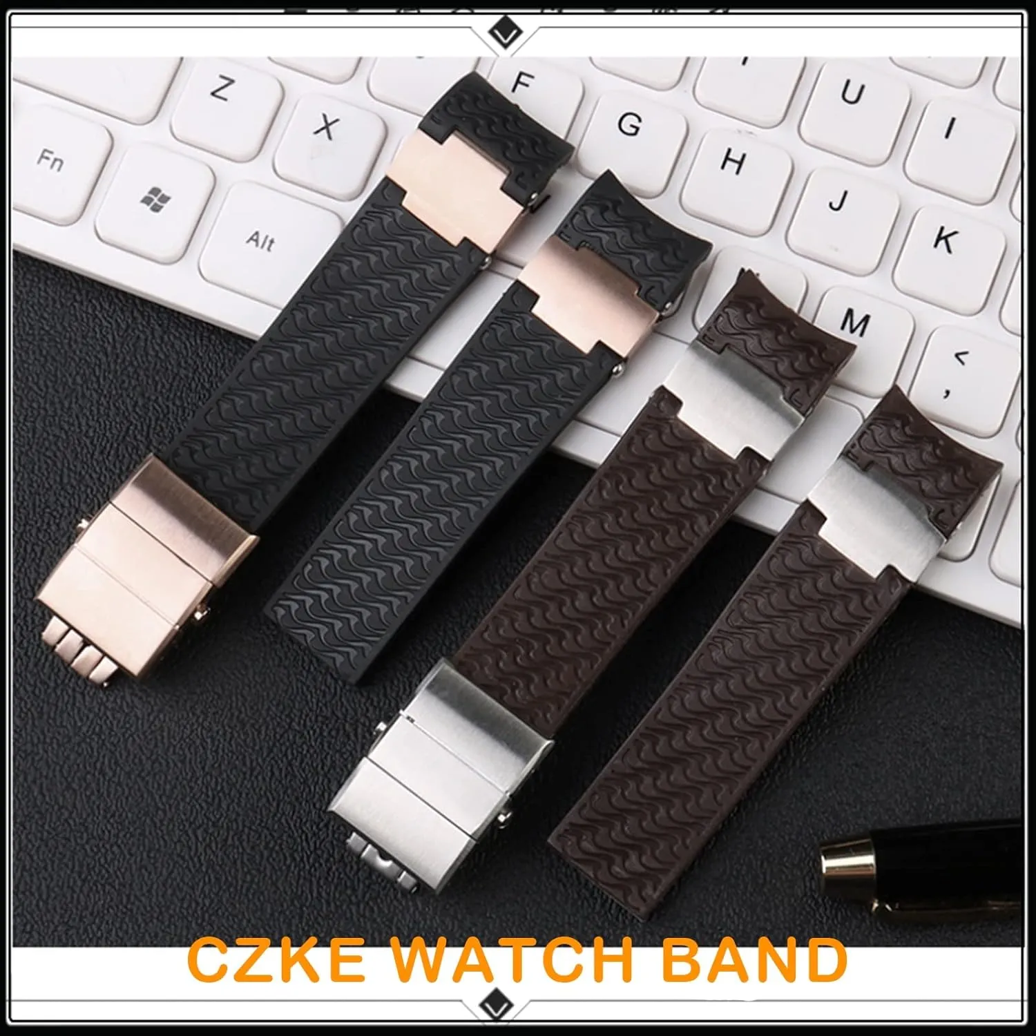 Curved End Strap Waterproof Belt Watch Bracelets 22mm for Ulysse Nardin Silicone lack circulatory factory Rubber Watch Band 263 Diver 