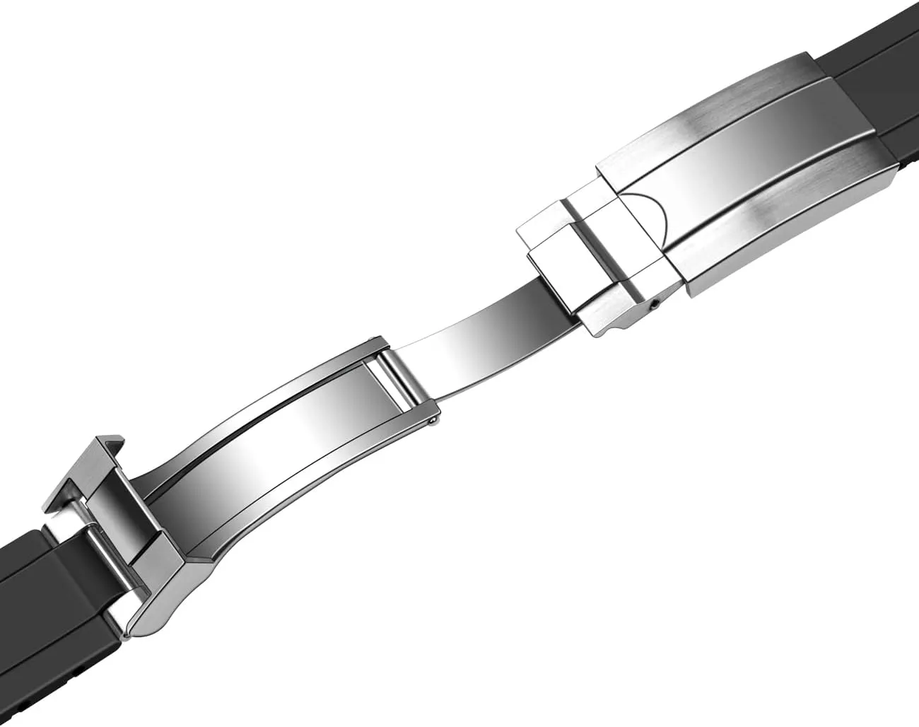 Curved Replacement Watch Strap for Men Women Black Watch Bracelet Curved End aspect ritual oxide Rubber Watch Bands with Classic Diving Buckle, Tapered Silicone 