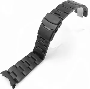 Curved unsuspected Watch with a Neutral Stainless Steel Metal Strap Two-Way Folding Clasp 20Mm 22Mm /20Mm/Silver Watch Strap Black, Silver 