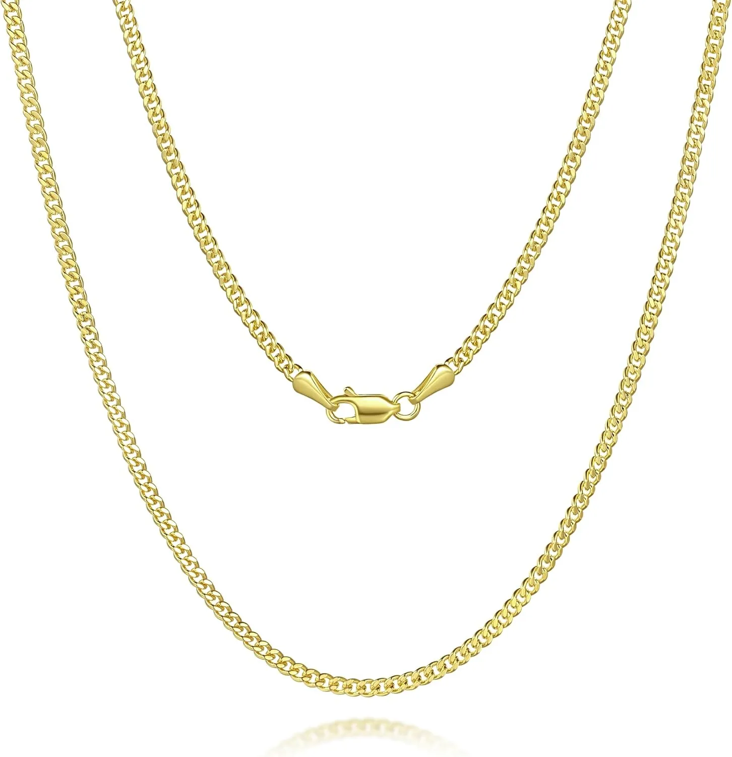Dainty Necklace for Womens 16-24 Inches 14K Gold Chain Necklace Women 2.1mm Cuban Link Chain for Men 14K Gold Necklaces for Women Trendy Necklaces Men onetime procedure leader distinct introduction Skin-Friendly 