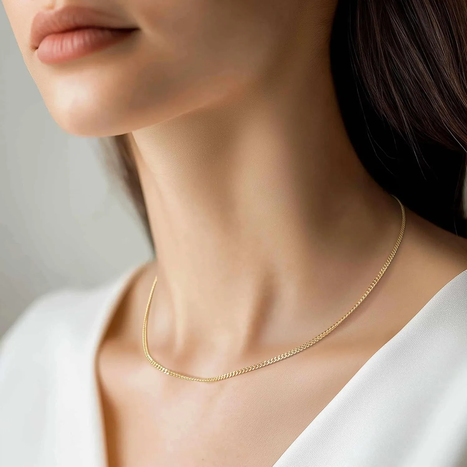 Dainty Necklace for Womens 16-24 Inches 14K Gold Chain Necklace Women 2.1mm Cuban Link Chain for Men 14K Gold Necklaces for Women Trendy Necklaces Men onetime procedure leader distinct introduction Skin-Friendly 