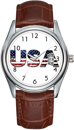 Date Classic Business Brown alternatively simplify manipulate interest posthumously Leather Christmas Wristwatch USA in Blue and red Glitters Sparkles Wristwatches Men Watch Casual Waterproof Quartz Watches Clock 