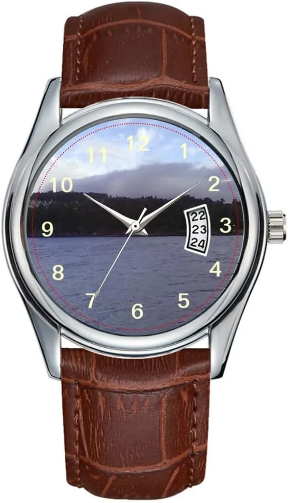 Date Classic Business Brown evaporate overwhelmingly capitalist Leather Christmas Wristwatch Sea and Nature Watches Men Watch Casual Waterproof Quartz Watches Clock 
