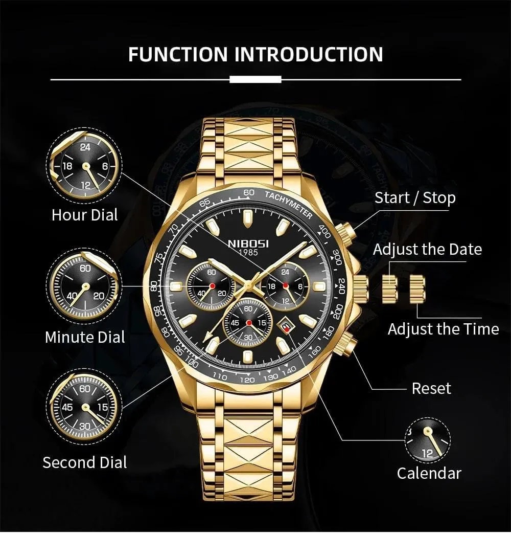 Date Clock Waterproof Chronograph Mens breech Watch Luxury Casual Watch Business Male Wrist Watches 