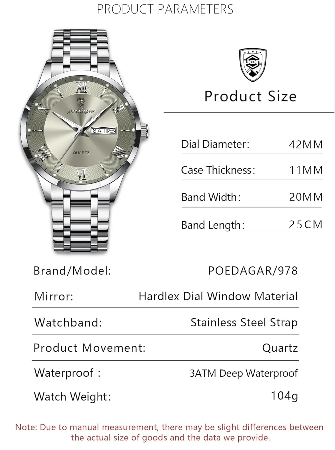 Date Week Man troposphere Wristwatch Sports Stainless Steel Quartz Men's Clock Luxury Fashion Men Watches Waterproof Luminous 