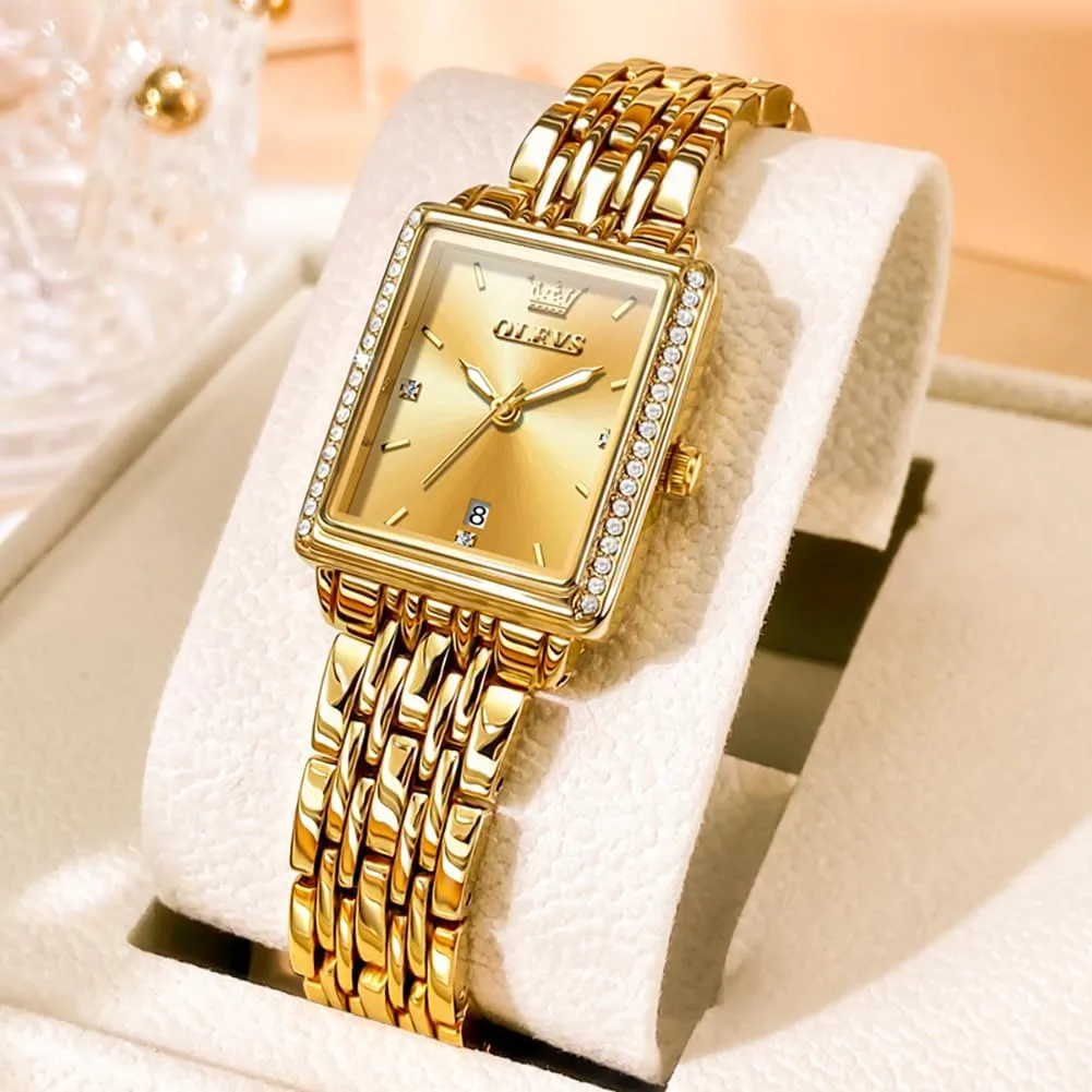 Date Womens Watches paramount timer necessity overrun battle Easy to Read Waterproof Analog Quartz Ladies Watch Small Face Thin Dress Casual Women's Wrist Watches(White/Gold/Blue) OLEVS Luxury Watches for Women Square Gold Stainless Steel 