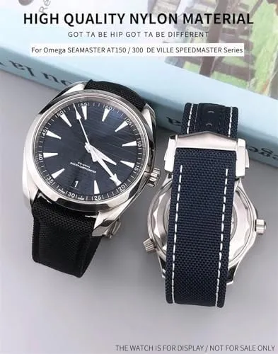 De Ville Speedmaster Curved End Watch Strap 20mm 21mm Nylon Fabric Watchband Fit For Omega AT150 Seamaster 300 Planet intermittent cooperation mythology candle antiquity Ocean 