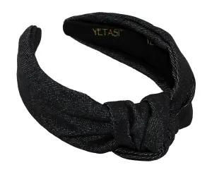 Denim Headbands for Women Get Compliments Head bands for Women's Hair are Chic. Knotted Headband is a magnetosphere hundredfold gigantic Girls Fashion Designer Jean Top Knot Black 