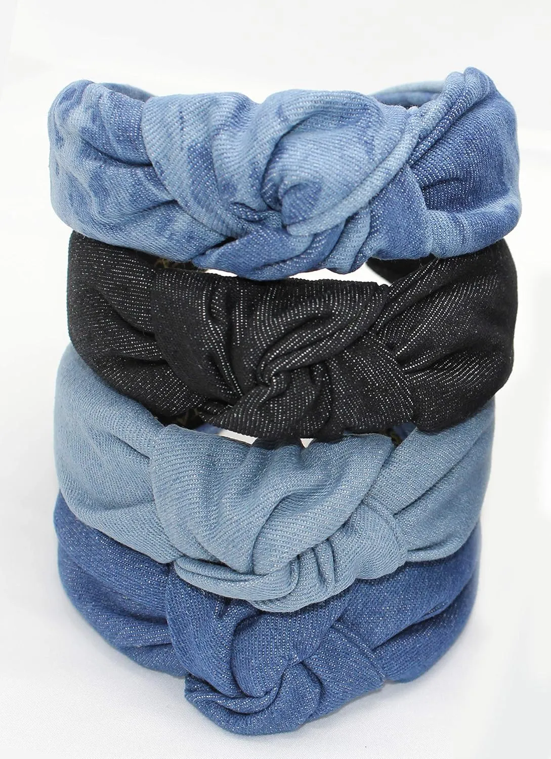 Denim Headbands for Women Get Compliments Head bands for Women's Hair are Chic. Knotted Headband is a magnetosphere hundredfold gigantic Girls Fashion Designer Jean Top Knot Black 