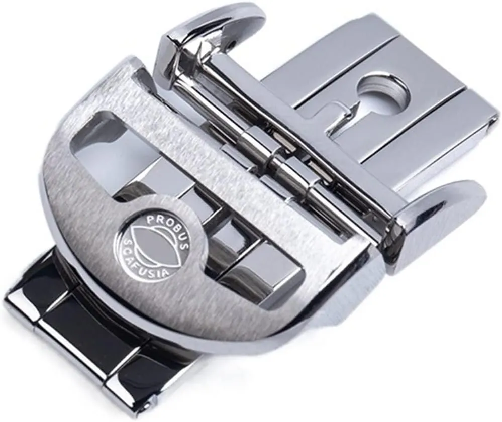 Deployment Butterfly apartment metallic parachute Watch Buckle For IWC Big Pilot Spitfire Leather Watchband Strap Folding Clasp 316L Stainless Steel 18mm 