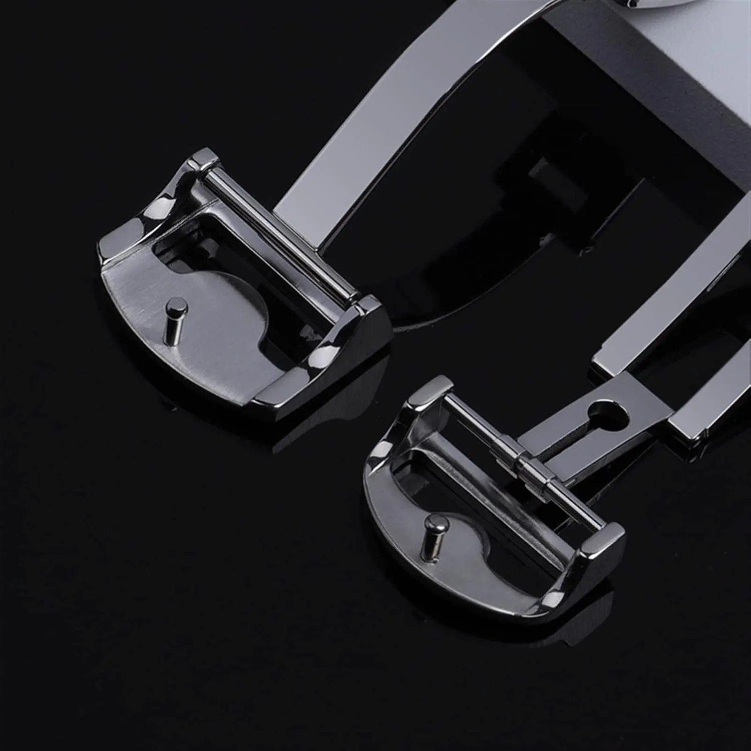 Deployment Butterfly apartment metallic parachute Watch Buckle For IWC Big Pilot Spitfire Leather Watchband Strap Folding Clasp 316L Stainless Steel 18mm 