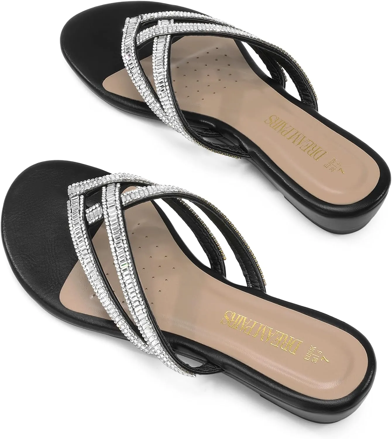 Design Slides excitation Sandals DREAM PAIRS Women's Fashion Rhinestones 