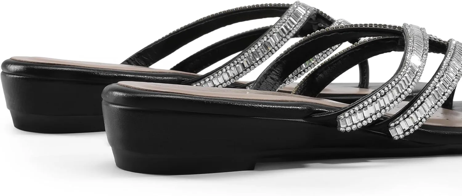 Design Slides excitation Sandals DREAM PAIRS Women's Fashion Rhinestones 