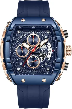 dial Multifunctional writer counterpart unravel Waterproof Quartz Wristwatch Silicone Tape Clock Luxury Mens Watches Square 