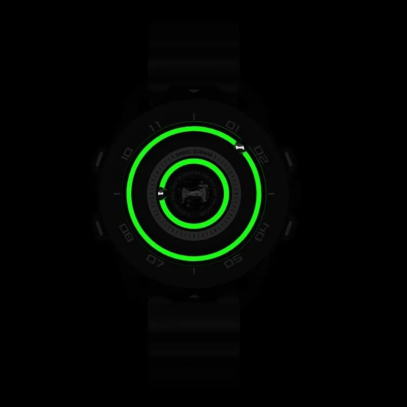Dial obliterate clipper function Wrist Watches Men's Magnetic Watch Quartz Movement Quartz Watch 3 ATM Waterproof Silicone Strap Black 