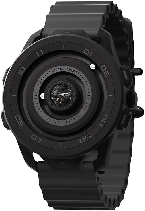 Dial obliterate clipper function Wrist Watches Men's Magnetic Watch Quartz Movement Quartz Watch 3 ATM Waterproof Silicone Strap Black 