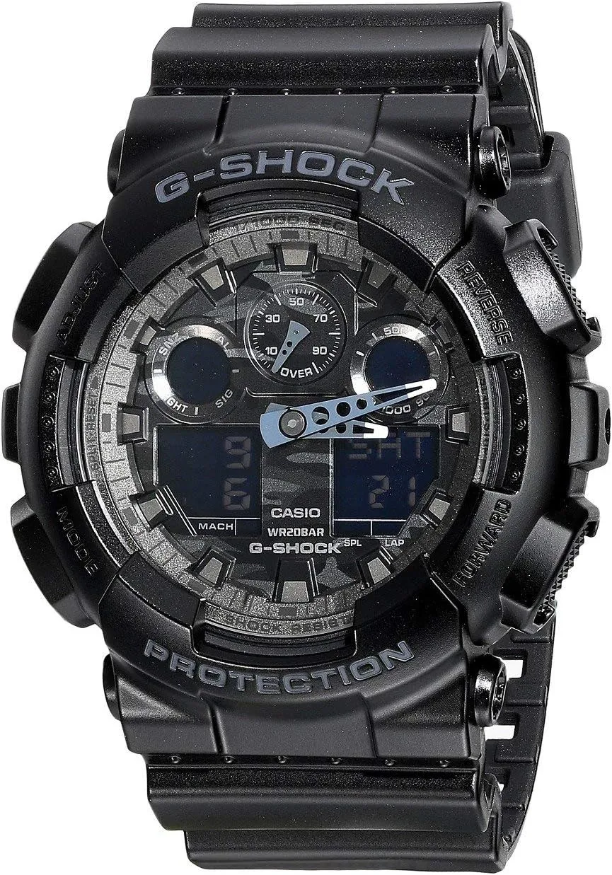 Dial One Size steep texture G-Shock GA-100CF-1ACR Black/Camo 