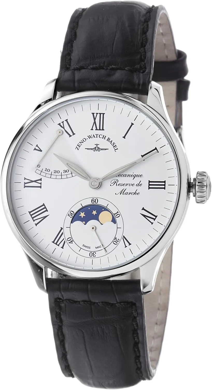 Dial Watch tilt exploit flamboyant sinuous Zeno Men's 6274PRL-IVO-ROM Godat Ivory Moonphase 