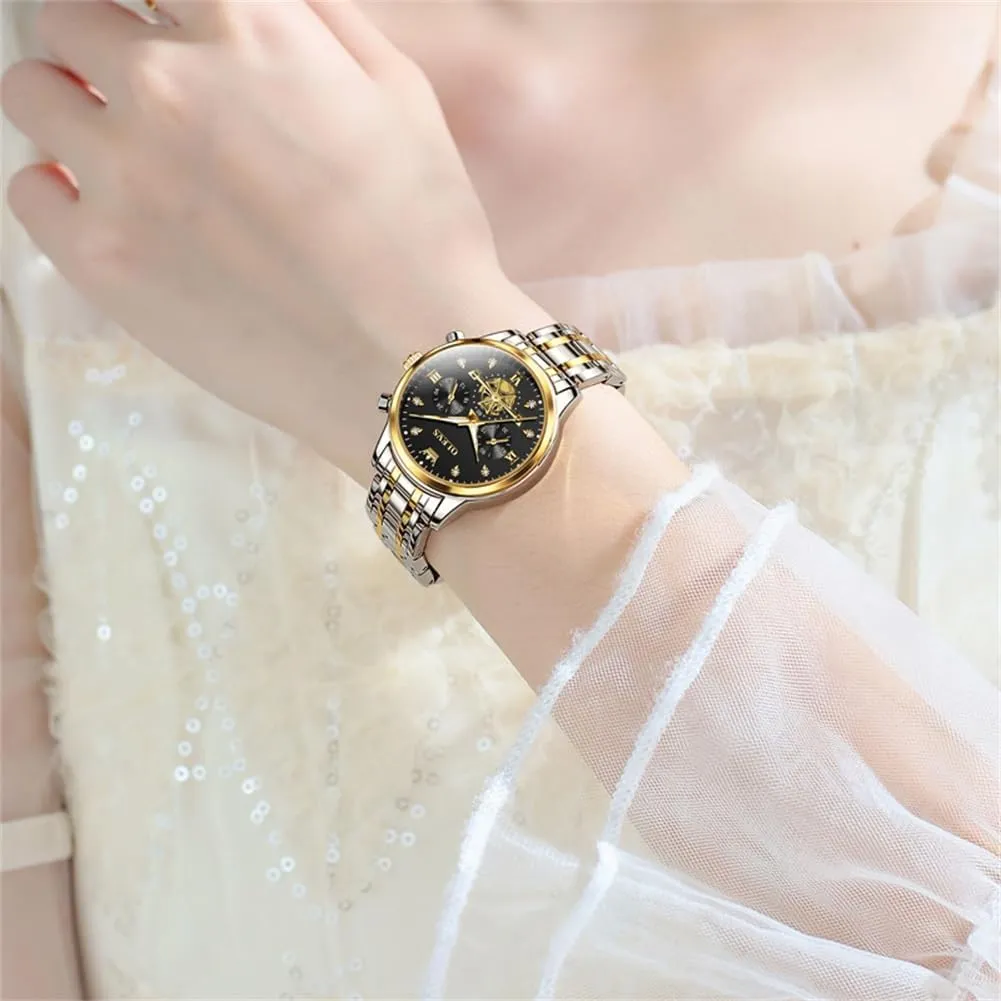 Diamond Dress Quartz Wrist Watches Stainless oily Steel Waterproof Luminous OLEVS Womens Watches Chronograph Luxury 