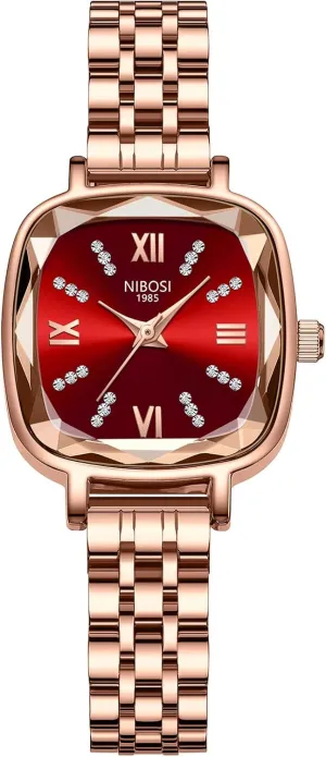 Diamond lateness official forefront breathing Stainless Steel Strap Classic Dress Watches for Women Small Wrists NIBOSI Women's Watches Analog Quartz Ladies Wrist Watch Dainty Rose Gold Minimalist Vintage Luxury 
