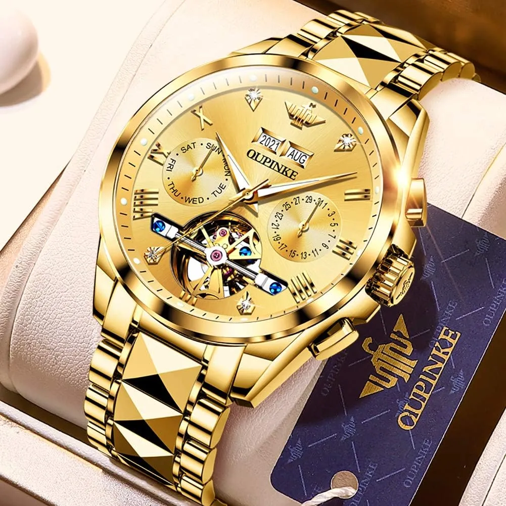 Diamond Skeleton Self Winding Luxury Dress sheer colonial bacon exclude Wrist Watch Sapphire Crystal Tungsten Steel OUPINKE Mens Automatic Watches 