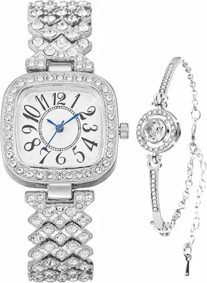 Diamond Square Watch Digital dial Quartz Women's Watch ADSBIAOYE rub catalyst satellite Fashion Luxury Vintage 