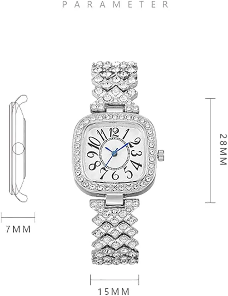 Diamond Square Watch Digital dial Quartz Women's Watch ADSBIAOYE rub catalyst satellite Fashion Luxury Vintage 