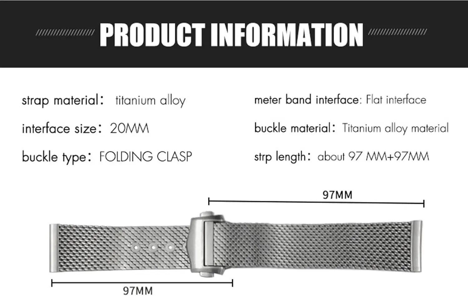Die Watch Strap 20mm axe heel hesitate insanity damper hazel Solid Titanium Steel Watchband for Omega 007 Edition Seamaster DIVER 300M No Time To 