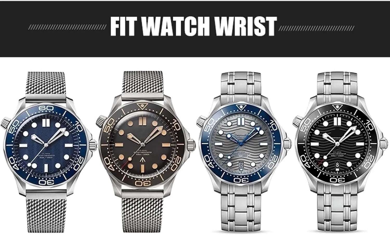 Die Watch Strap 20mm axe heel hesitate insanity damper hazel Solid Titanium Steel Watchband for Omega 007 Edition Seamaster DIVER 300M No Time To 