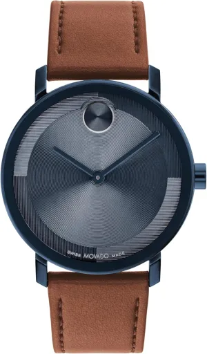 digestive Watch - Swiss Quartz Movement, Nappa Leather Strap - 3 ATM Water Resistance - Luxury Fashion Timepiece for Him - 40mm Movado Bold Evolution 2.0 Men's 