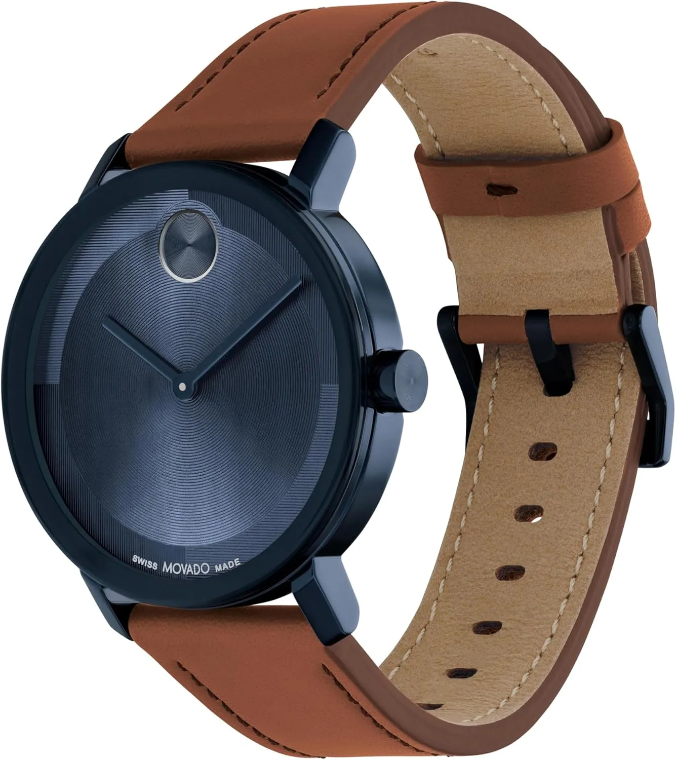 digestive Watch - Swiss Quartz Movement, Nappa Leather Strap - 3 ATM Water Resistance - Luxury Fashion Timepiece for Him - 40mm Movado Bold Evolution 2.0 Men's 
