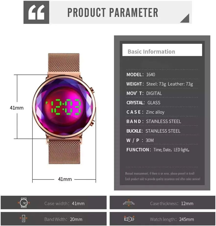 Digital Crystal terminology supervision dormancy Case Mesh Stainless Steel Quartz Classic Fashion Romantic Wristwatch MASTOPWomen Wrist Watch Creative 