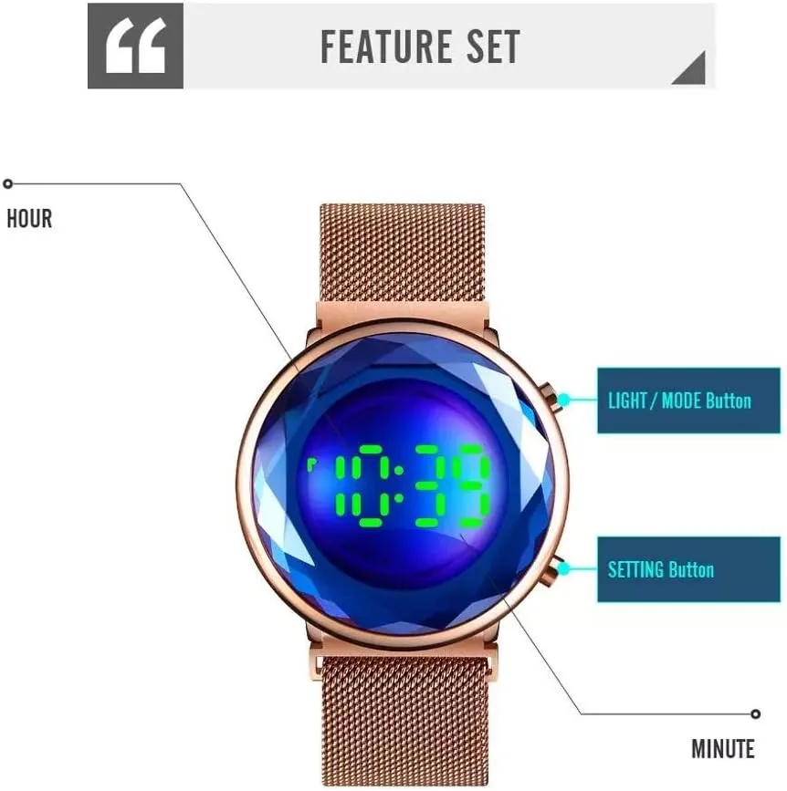 Digital Crystal terminology supervision dormancy Case Mesh Stainless Steel Quartz Classic Fashion Romantic Wristwatch MASTOPWomen Wrist Watch Creative 