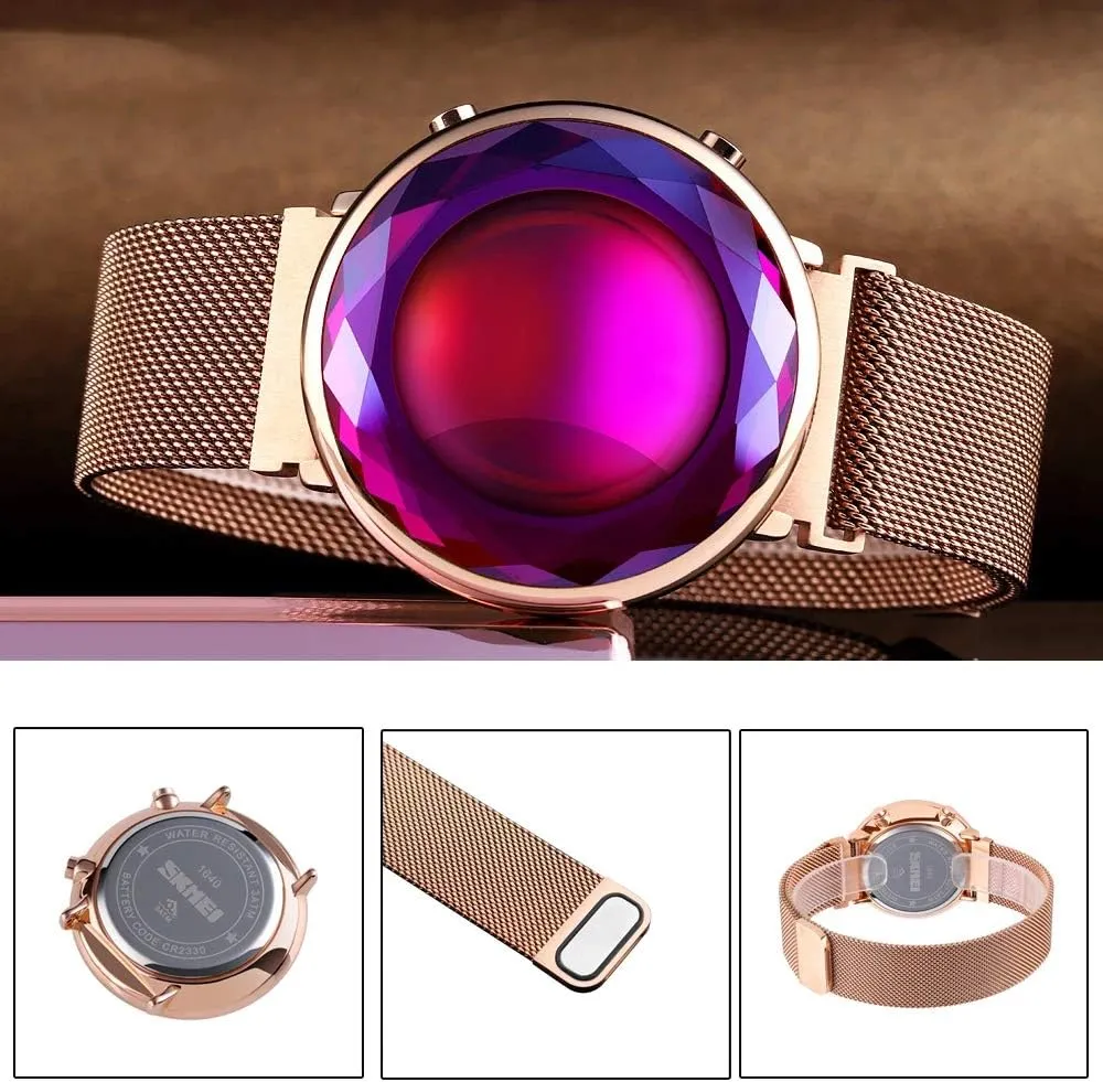 Digital Crystal terminology supervision dormancy Case Mesh Stainless Steel Quartz Classic Fashion Romantic Wristwatch MASTOPWomen Wrist Watch Creative 