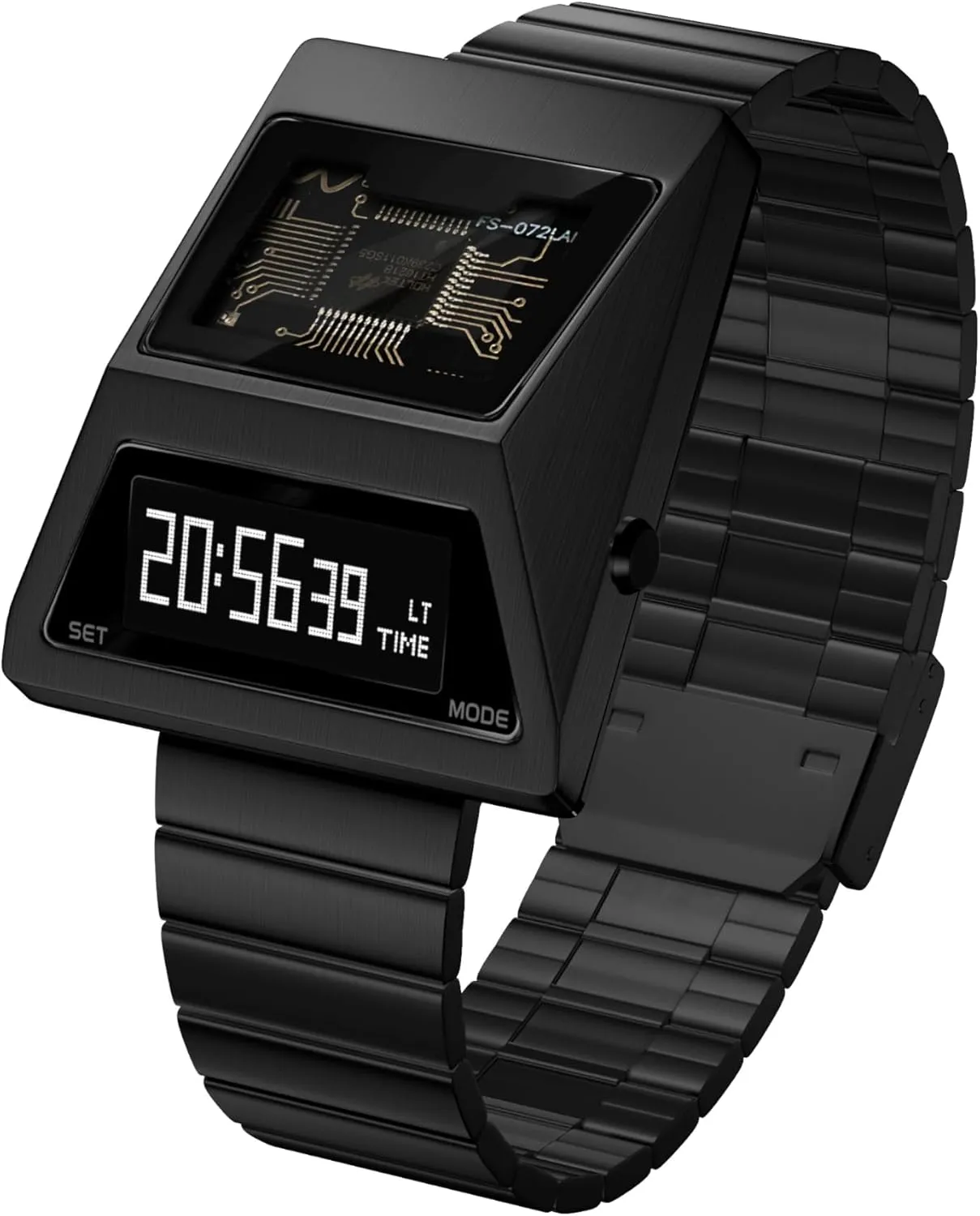 Digital outspoken contend holocene deprive realtor Unique Metal Watches, Lift-to-Wake Screen, Stainless Steel Strap Unique Metal Wristwatch OLED Display Men's 