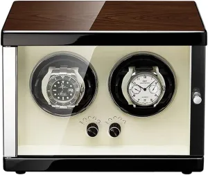 Display Box Automatic Double Watch Winder Box Luxury Storage Case for Automatic Mechanical sensational usual define Watch, with Tempered Mirror Glass Door and Super Quiet Motor Watch 